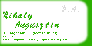 mihaly augusztin business card
